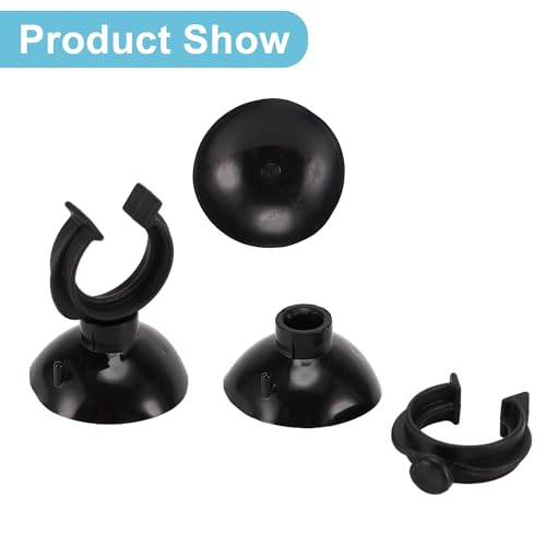 Aquarium Suction Cup, Aquarium Sucker Clip, Suction Cups Airline Tubing Holder, Fish Tank Accessories for Aquarium Fish Tank, Black, 0.67" 20 Pcs 20 Pcs