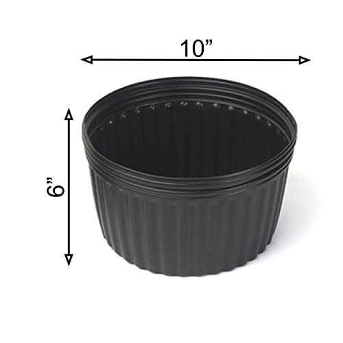 Chalily 10" Aquatic Plant Pot Great for Water Lilies, Lotus, and Other Pond Plants Round Plastic Planter for Outdoor Ponds Terrific for Aquatic Soil Alternative to Basket Lily Pots - size: 10" Round Holeless Pot