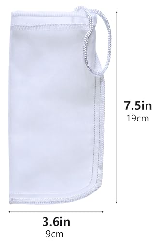 3 Pack 180 Micron Aquarium Filter Bags,Reusable Extra Fine Mesh Media Filter Bags with Drawstring,Applicable to Aquarium Filter impurities,Very Fine Resins Filter (7.5x3.6in)
