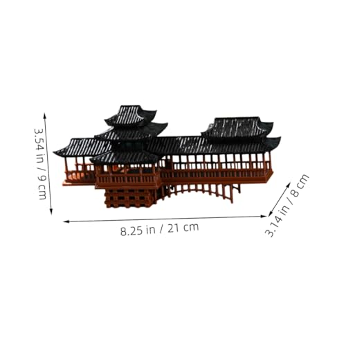 Mini Pagoda Bridge Ornament for Zen Garden Japanese Pavilion Decoration Micro Landscape Decor for Aquariums and Bonsai Outdoor Garden Accessories