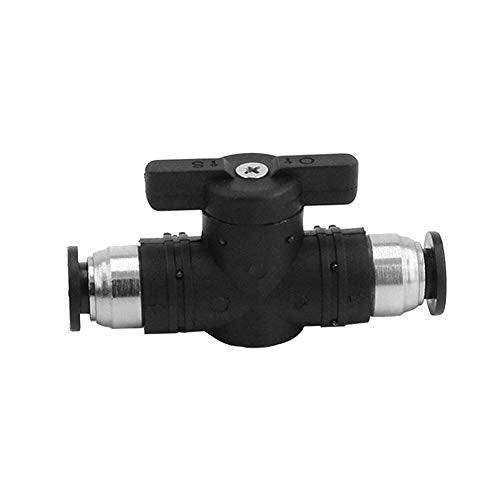 Beduan Pneumatic BUC Ball Valve, 1/4" x 1/4" OD Push to Connect Fitting Air Flow Control Valve Straight Quick Connect Union (Pack of 2) - size: 1/4" x 1/4" Tube OD(2 Pcs)