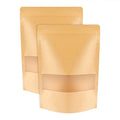100 Pcs Kraft Stand Up Pouches 5.5 x 7.9 Inch Resealable Zip Lock Food Storage Bags with Matte Window for Packaging - color: 5.5x7.9 Inches