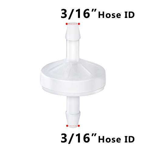 Inline Check Valve, 3/16" Hose ID One Way Return Inline Check Valve High Temperature and Corrosion Resistance Fish Tank Pump Medical Automotive (Pack of 2) - size: 3/16"