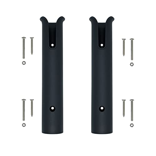 Wall Mounted Fishing Rod Holders Tubes Links Fishing Rod Holder Rack Rests (2-TUBE Black-HiUmi) - color: 2-TUBE Black-HiUmi