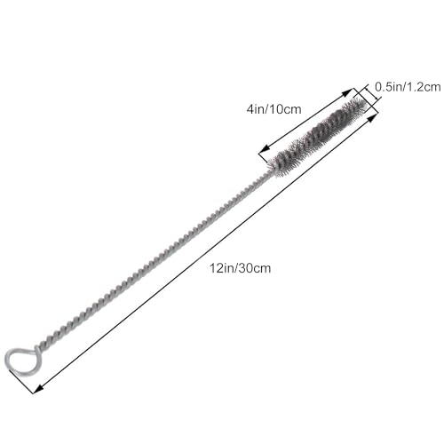 Utoolmart Wire Tube Brushes, Stainless Steel Spiral Power Bottle Brush, Long-Handle Bristle Pipe Cleaning Tool, 0.5" Diameter 12" Length for Auto Parts, Bottles, Tubes, Keyboards,Glass, 5pcs - color: 5pcs, size: 1.2cm