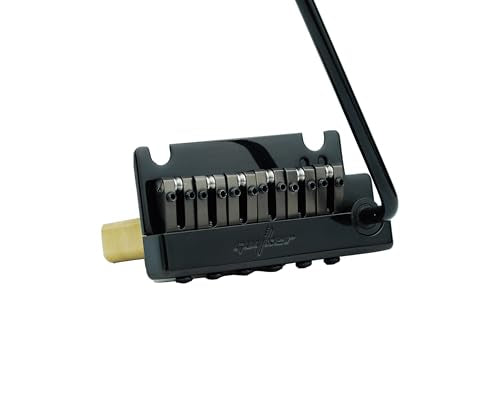 Guyker Guitar Tremolo Bridge String Spacing 10.8MM with Brass Roller Saddle and Brass Block & Bridge Stud, Spring and Claw, Pop-In Vibrato Bar, Complete Install Kit, GG1009-T Black - color: Black, Pro Roller Saddle 10.8mm