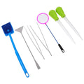 Yardwe Professional Aquarium Cleaning Supplies 7 in 1 Fish Tank Tool Set with Fine Mesh Net Skimmer Brush Tweezers for Aquascaping Random Color