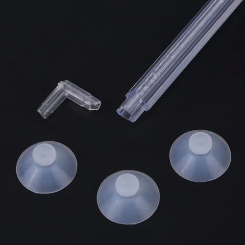 6 Pcs 4.13 Inch Aquarium Air Stone Bubble Bar Transparent Plastic Diffuser with Suction Cups for Fish Tank Oxygenation