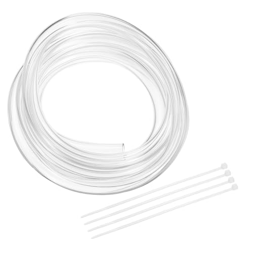 uxcell Flexible PVC Tubing, 9mm ID x 12mm OD - 6.6 Feet Long Clear Vinyl Water Pipe, Lightweight Plastic Hose Water Pipe with Zip Ties for Aquaponics, Air Hose, Irrigation - size: 9mm ID x 12mm OD