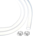 MECCANIXITY 10ft Clear Silicone Rubber Tubing 3/8" ID 1/2" OD Plastic Tube Flexible Air Hose for Brewing, Wine Making, Pump Siphon, 9.5mm x 12.7mm, with 2pcs Clamps - color: Clear, size: 3/8" x 1/2"