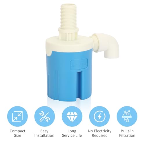 3/4" Top Inlet Float Valve, Compact Plastic Automatic Water Shut Off Valve - Space-Saving Design, for Limited Space in Water Tank, Aquarium, - color: Top Inlet, size: 0.75 Inch