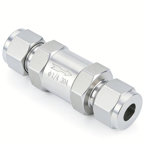 304 Stainless Steel Compression Check Valve, 1/2" OD One Way Backflow Prevention Non-Return Valve, 1pc ﻿ - size: 1/2" OD
