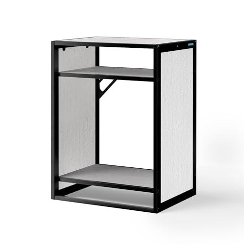 LANDEN Washed Oak Wood Metal Frame Stand, Three-Shelf for Fish Tanks up to 30 Gal, CLX60-60X45X80cm (23.6x17.7x31.49 in), for Fish Tanks and Reptile Terrariums, Home & Office Use - color: Washed Oak Wood, size: W23.6 x D17.7 x H31.5 in(60X45X80cm)
