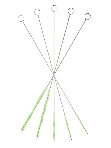 10" Lab Tube Brush Set - 5-Pack Small Glassware Green | Flexible food grade 304 wire, Densely packed surface safe nylon bristles, Radial protective wiretip prevents glass cracks - color: Green, size: Small 5 Pack (2mm 3mm 4mm 5mm 6mm)