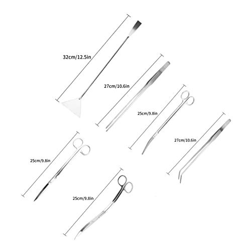 HEEPDD Aquarium Tools Aquarium Set, Tools with Scissors and Tweezers for Plant Care Set, Stainless Steel Nan Supplies