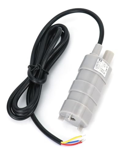 QWORK 12V Submersible Water Pump, 2 Pack 6-15V DC Mini Transfer Pump 600L/H, 5M Head, 1.5m Cable, 12mm Outlet OD for Fish Tank, Water Change, Drainage, Watering