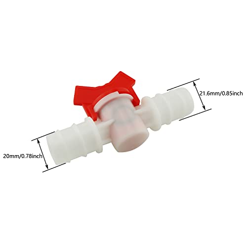 DGZZI Barbed Ball Valve 2PCS 3/4-Inch ID in-Line Ball Valves Shut-Off Switch Hose Barb Connectors with Hose Barb for Drip Irrigation and Aquariums White - size: 3/4inch