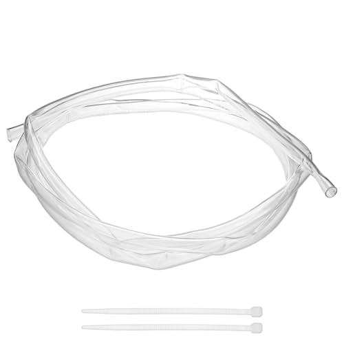 M METERXITY Vinyl Tubing 12mm ID x 14mm OD 10ft Flexible Plastic Tube with 2 Hose Ties, Lightweight Hybrid PVC Hose for Water Gardening/Airline/Aquarium Tubing [Clear] - size: 12mm ID x 10ft