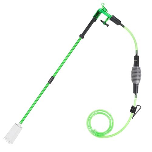 AQQA Aquarium Siphon Gravel Vacuum Fish Tank Cleaner kit,Stress Ball Python Water Changer,Extendable Length and Fixed On Fish Tank,Manually Water Changer Wash Sand L - size: M