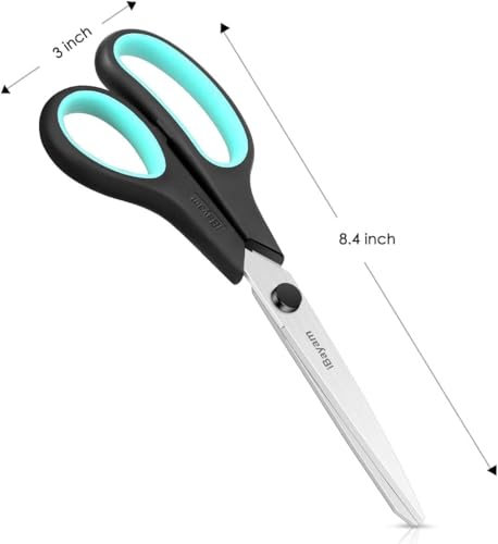 School Office Scissors Bulk, Set of 24-Pack, 8" All Purpose Sharp Scissors with Comfort-Grip Handles for High/Middle School Student Teacher, Office Home Sewing Fabric Supplies, for Right Left Handed - color: Red, Green, Blue, size: 24-Pack