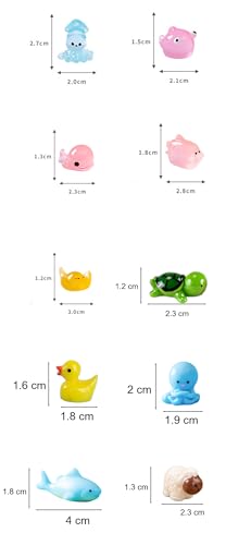 Mini Ocean Resin Animals, Aquarium Ornaments Decorations, Tiny Miniature Sea Animals Marine Miniature Animals for DIY Fish Tank/Easter Eggs/Christmas Decorations （46PCS