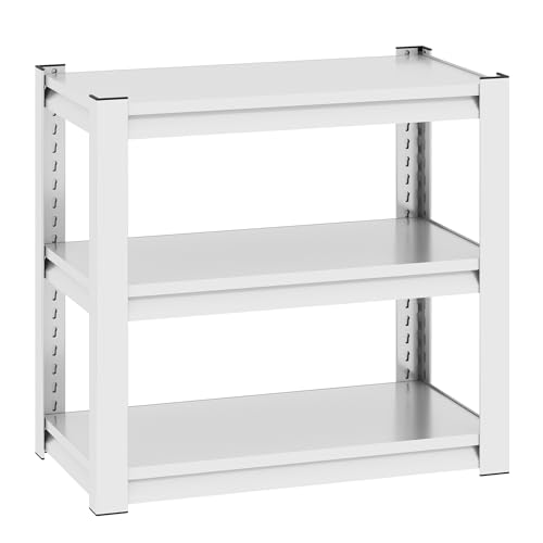 White 31.5 "L x 18 "W x 34"H 40-50 Gallon Fish Tank Stand, Metal Aquarium Stand with Accessories Storage,Aquarium Stand with Plant Shelf, Shelf Fish Tank Stand for Fish Tank Accessories Storage