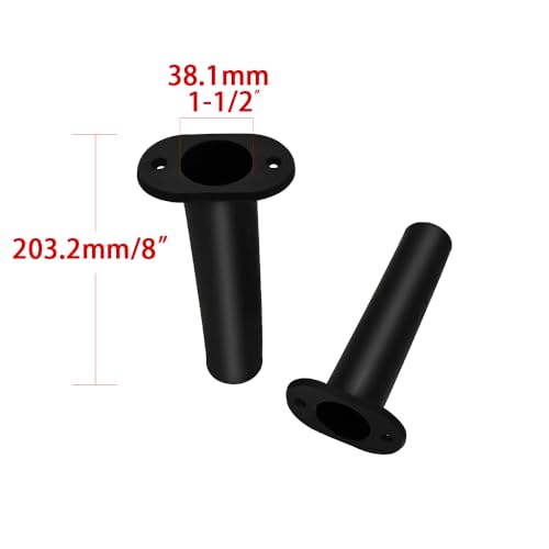 Fishing Rod Holder Plastic with UV 90 Degree Flush Mount 2PCS for Yacht and Boats - style: Black