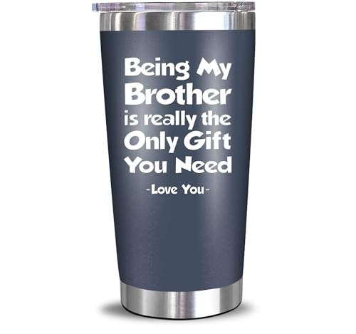 NewEleven Funny Fathers Day Gift For Brother - Birthday Gift For Big, Little Brother, Siblings, Brothers In Law - Funny Gag Gifts For Young Men, Teen Boys - 20 Oz Tumbler - color: Being brother navy