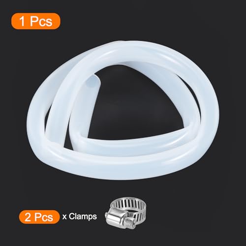 MECCANIXITY 3.3ft Clear Silicone Rubber Tubing Plastic Tube Flexible Air Hose for Brewing, Wine Making, Pump Siphon, 15mm x 20mm, with 2pcs Clamps - color: Clear, size: 15mm x 20mm
