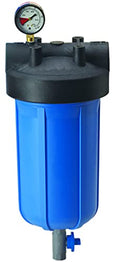 Pentair Pentek 150360 PBH Big Blue Bag Filter Housing, 1" NPT #10 Bag Vessel Assembly with Gauge, Wrench and Drain Valve, 10-Inch, Black/Blue - size: 10-Inch, style: 1" NPT