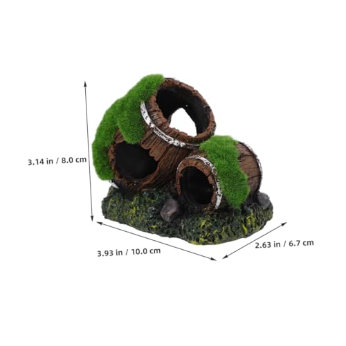 Toddmomy Fish Tank Landscape Decor Realistic Resin Barrel Aquarium Supplies Fish Decor Hideout Cave Ornament
