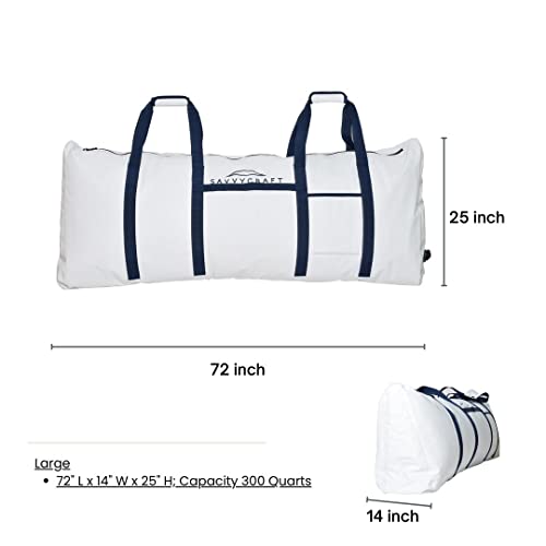 Savvycraft Waterproof Leakproof Insulated Fish Kill Bag, Heavy Duty Soft Fish Storage Bag with Easy Grip Handles, White 72" L x 14" W x 25" H - style: Flat Bottom: 72"l X 14"w X 25"h