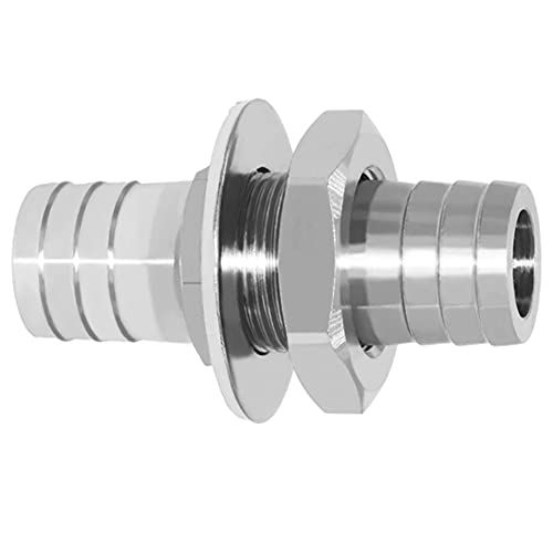 Beduan 5/8" Hose Barb Thru-Bulk Bulkhead Straight Hex Union Stainless Steel Fitting - size: 5/8" Hose Barb, style: Pack of 1