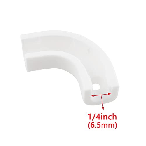HJGarden 6pcs Water Pipe Flow Bend Clip 90 Degree Fixing Clamp Tube Elbow Corner Holder for 1/4" / 3/8" RO Tubing-White