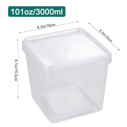 101 oz Square Clear Extra Thick Deli Containers with Lids,BPA-Free,Freezer and Microwave Safe Food Storage Containers,Reusable,Meal Prep,Take-out,Restaurant Supplies.(8 Pcs)