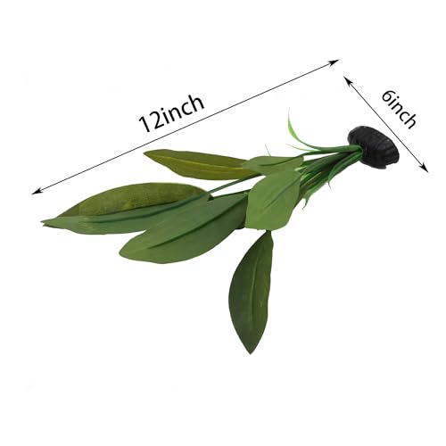 2-Pack 12 Inch Aquarium Silk Aquarium Plants, Artificial Plastic Plant for Small Tank, Goldfish, Fish Hides (Green C, 12 Inch)