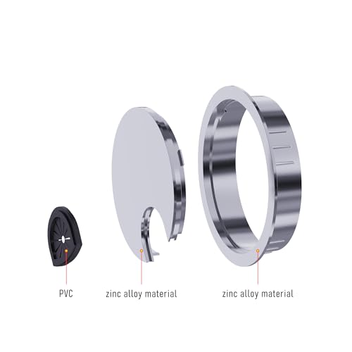 Desk Grommet 2-1/8 Inch 53mm, Zinc Alloy Computer Desk Wire Hole Cover, Office Desktop Cord Cable Hole Metal Ring, Bright Silver - size: 2-1/8" Bright Silver