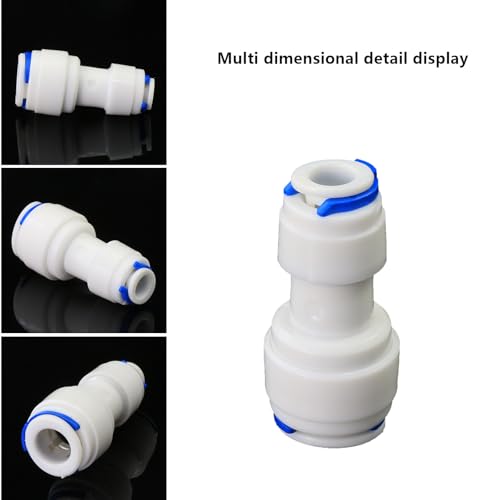 Water purifier adapter, 1/4" x 3/8" pipe quick connector, outer diameter 1/4 to 3/8 inch quick push plastic pipe connector, suitable for reverse osmosis filtration RODI system 5PCS - style: 1/4 to 3/8 quick connect straight through