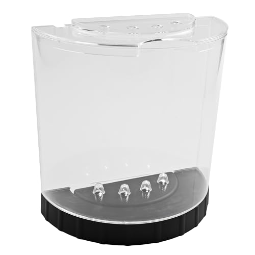 Tetra LED Half Moon Aquarium Kit, 1.1 Gallons, Small, Clear Plastic Fish Tank With Curved Front, Easy Feeding And Movable, Energy-Efficient LEDs Ideal For Bettas Great As Desk Aquarium