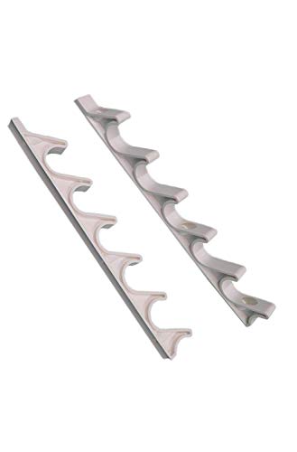 KOMORAX 2 pcs 6 Position Nylon White Adjustment Brackets for Patio Outdoor Lawn Yard Furniture or Chaise Lounges, Replacement, Back Support, Back-Height Multi Position Adjuster 10 5/8" L x 5/8" W