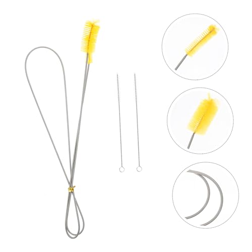 minkissy 1Set Double Ended Flexible Aquarium Cleaning Brush Set High Density Fish Tank Inlet Brush for Hard to Reach Areas for Water Outlet and Connector Cleaning