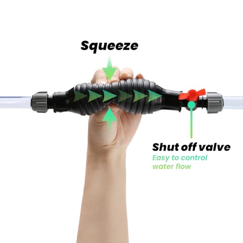10FT Siphon Components Kit, Portable Manual Oil Sucker Pump, with Hose, Hose Retainer Clip, Copper Jiggler, Zip Ties, Shut-off Valve & Spring for Efficient Liquid Transfer - size: 10ft kit