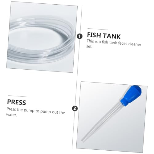 Toyvian Aquarium Water Changer and Faeces Cleaner Set Mini Manual Siphon Gravel Vacuum with Hose Suitable for Aquarium Water Replacement and Random Color