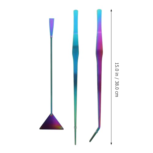 VICASKY 3-Piece Stainless Steel Aquarium Tools Set Colorful Titanium Coated Tweezers Spatula and Scissors for Aquascaping and Aquarium Maintenance