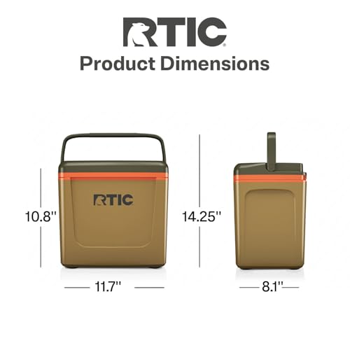 RTIC 8 QT Road Trip Personal Cooler, Small, Compact, Insulated, Portable Ice Chest Box for Food, Drink, Beverage, Beach, Camping, Picnic, Fishing, Boat, 12-Can Capacity - color: Trailblazer