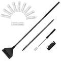 Algae Scraper for Glass Aquariums, Stainless Steel Fish Tank Cleaner Tool with 10 Blades, 25.6" Adjustable Handle Aquarium Glass Cleaning Accessories