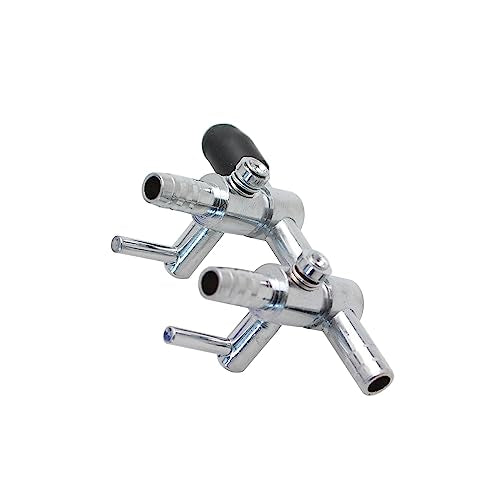 TAODAN 2PCS 2-Way Aquarium Metal Gang Manifold Air Line Control Valve Air Tap Air Splitter Stainless Steel Air Flow Splitter Pump Lever Valve - size: 53x28x22mm 2-Way