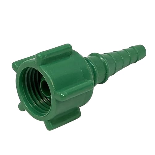 Swivel Barb Adaptor Nipple Nut, Swivel Nipple Christmas Tree Connector, Green Oxygen Tubing Connector (12 Pack)