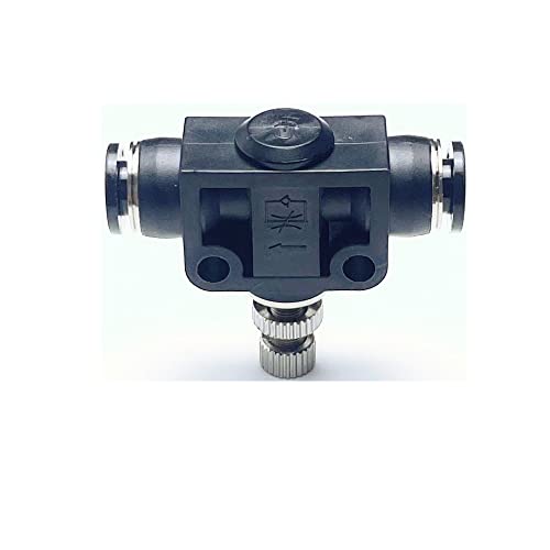 Pneumatic SCF Series 1/4 Inch Tube OD Air Flow Control Valve,Union Pneumatic Speed Control Flow Controller SCF-1/4(Pack of 2) - color: Black, size: 1/4" OD