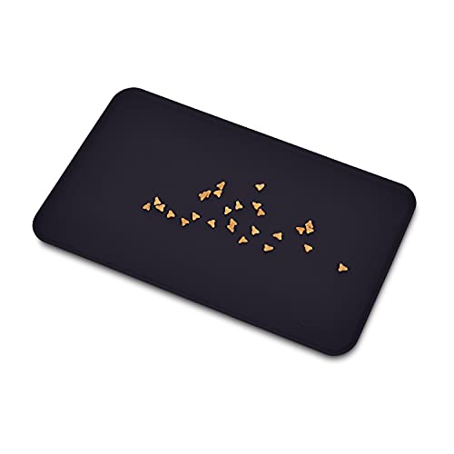 Amazon Basics Waterproof Anti-Slip Silicone Cat & Dog Food Mat, Pet Mats with Raised Edges for Food and Water Bowl to Protect Floors, 18.5 x 11.5 Inches, Black, Solid - Pack of 2 - color: Black, style: 18.5" x 11" (2-Pack)
